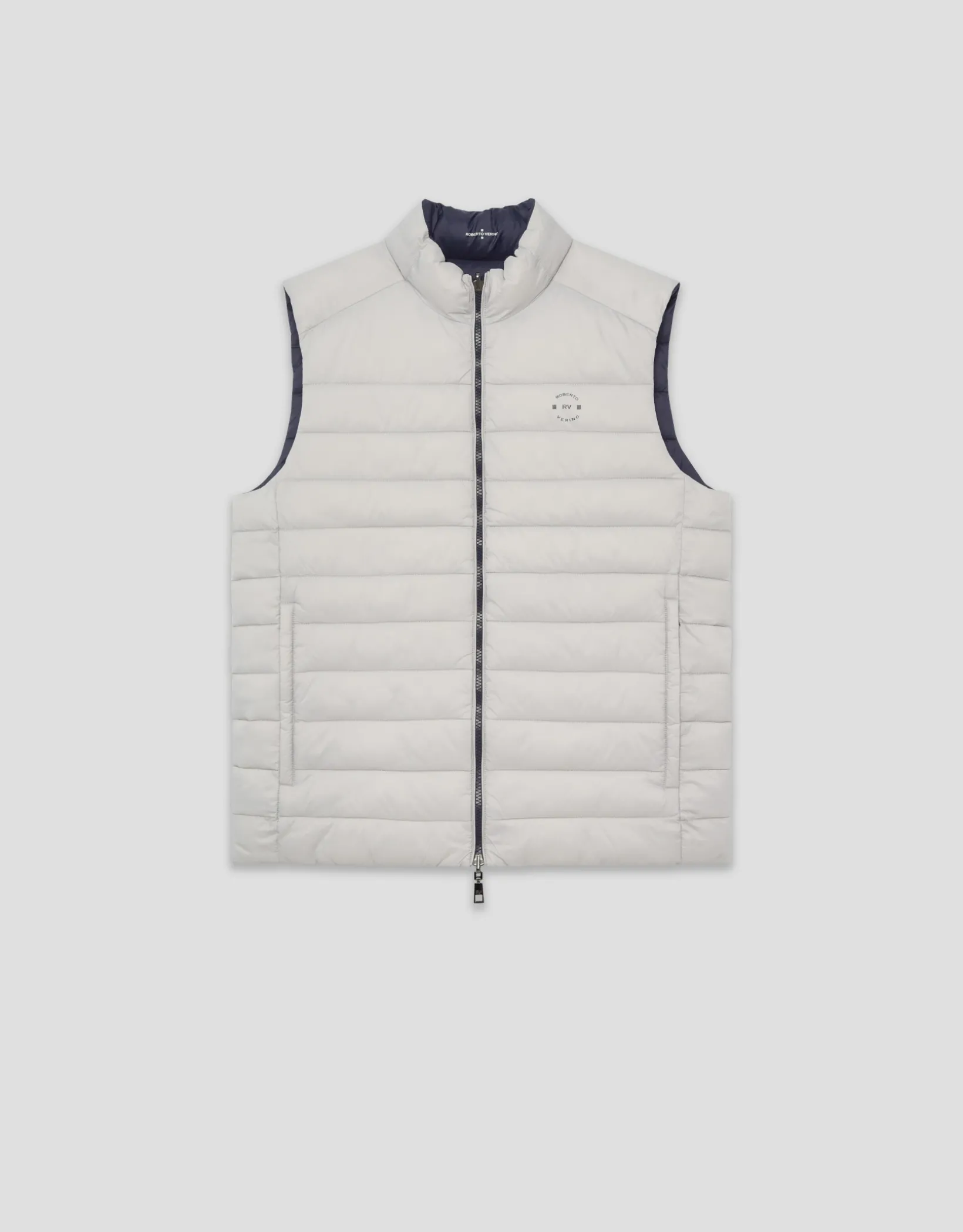 Chaleco reversible marino y gris