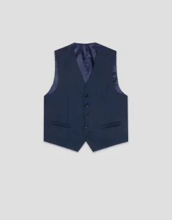 Chaleco vestir falso liso azul