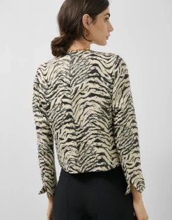 Chaqueta corta jacquard con rafia diseño cebra