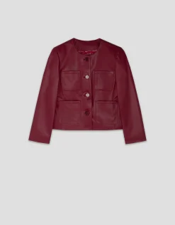 Chaqueta corta napa roja