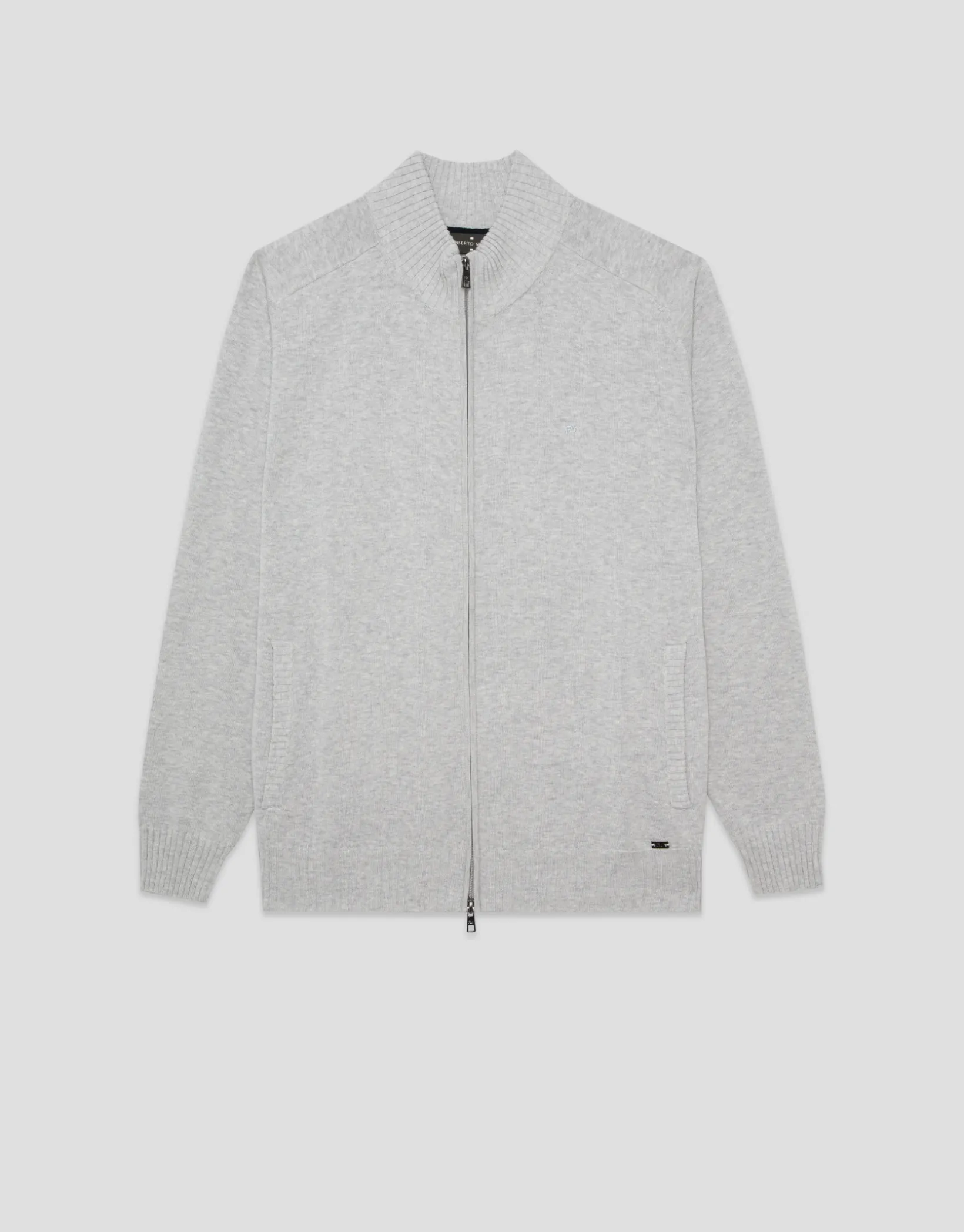 Chaqueta cremallera gris claro melange