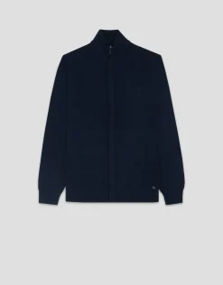 Chaqueta cremallera punto lana marino
