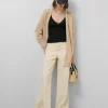 Chaqueta larga punto trabajado beige