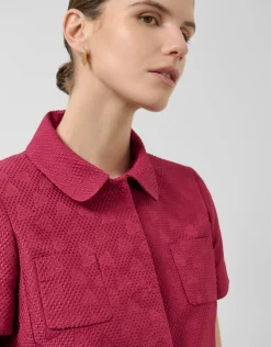 Chaqueta manga corta piqué frambuesa