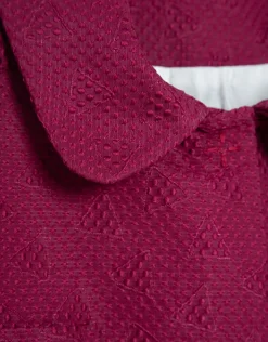 Chaqueta manga corta piqué frambuesa