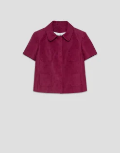 Chaqueta manga corta piqué frambuesa