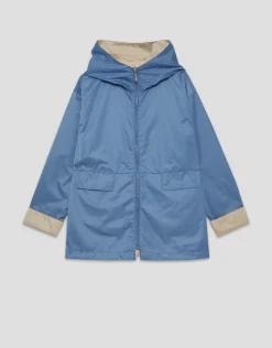 Chaqueta técnica ligera reversible cámel/azul