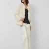 Chaqueta tejido fantasía blanco y plata