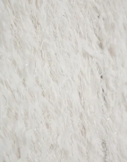 Chaqueta tejido fantasía blanco y plata