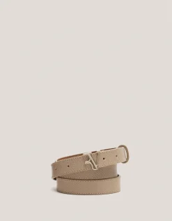 Cinturón piel saffiano beige