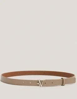 Cinturón piel saffiano beige