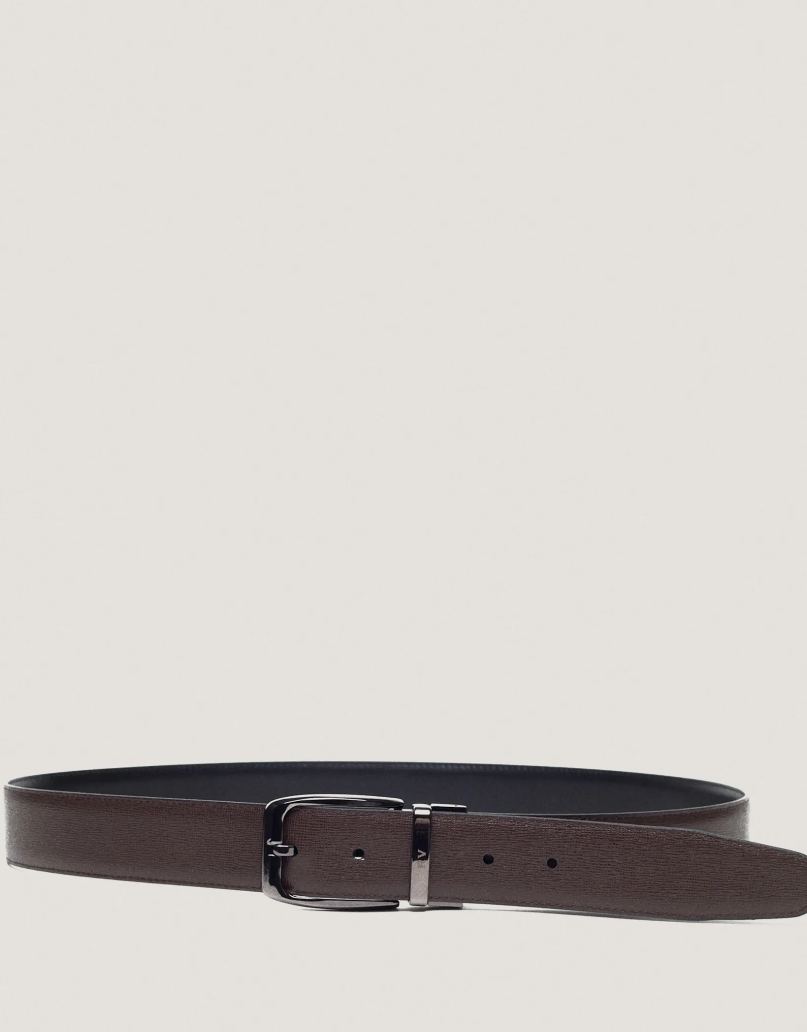 Cinturón reversible piel negro/marrón