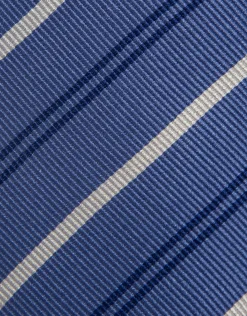 Corbata seda azul rayas