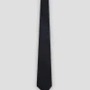 Corbata seda jacquard tonos marino y plata