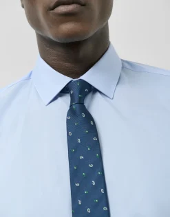 Corbata seda marina jacquard cachemires verdes