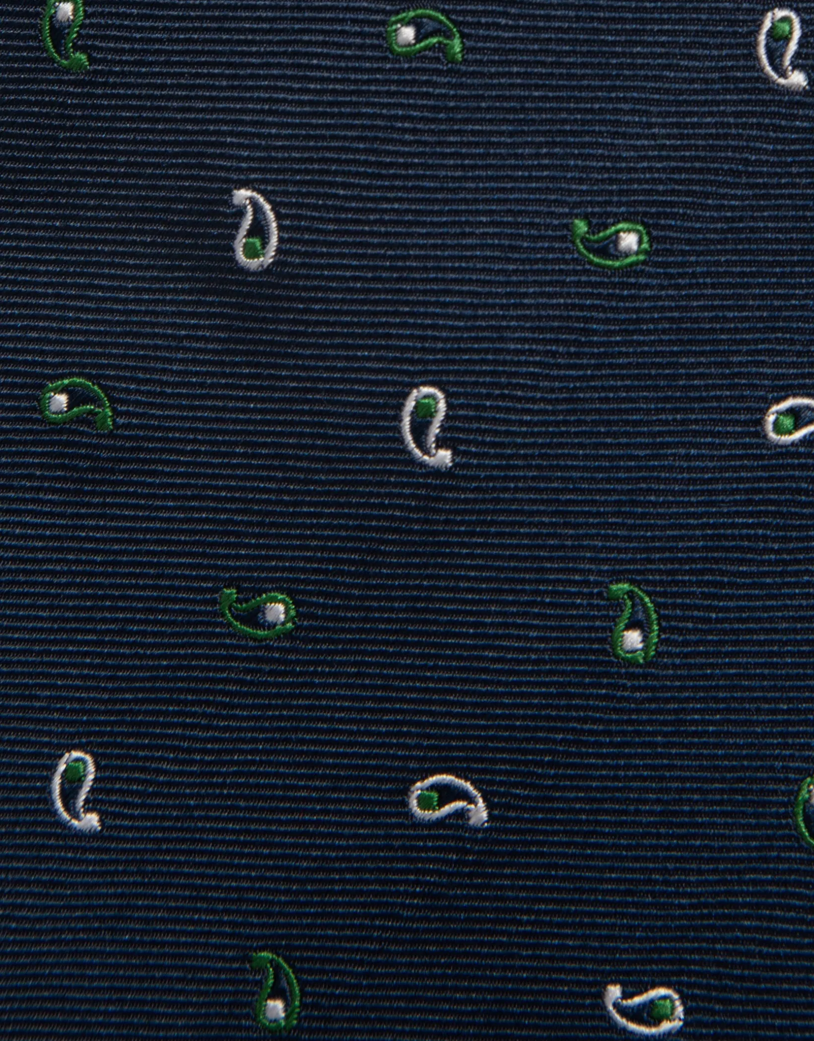 Corbata seda marina jacquard cachemires verdes