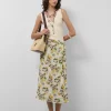 Falda midi estilo pareo en crepe georgette estampado floral