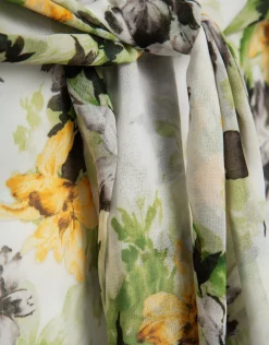 Falda midi estilo pareo en crepe georgette estampado floral