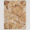 Fular mezcla algodón/lino estampado floral tonos cámel