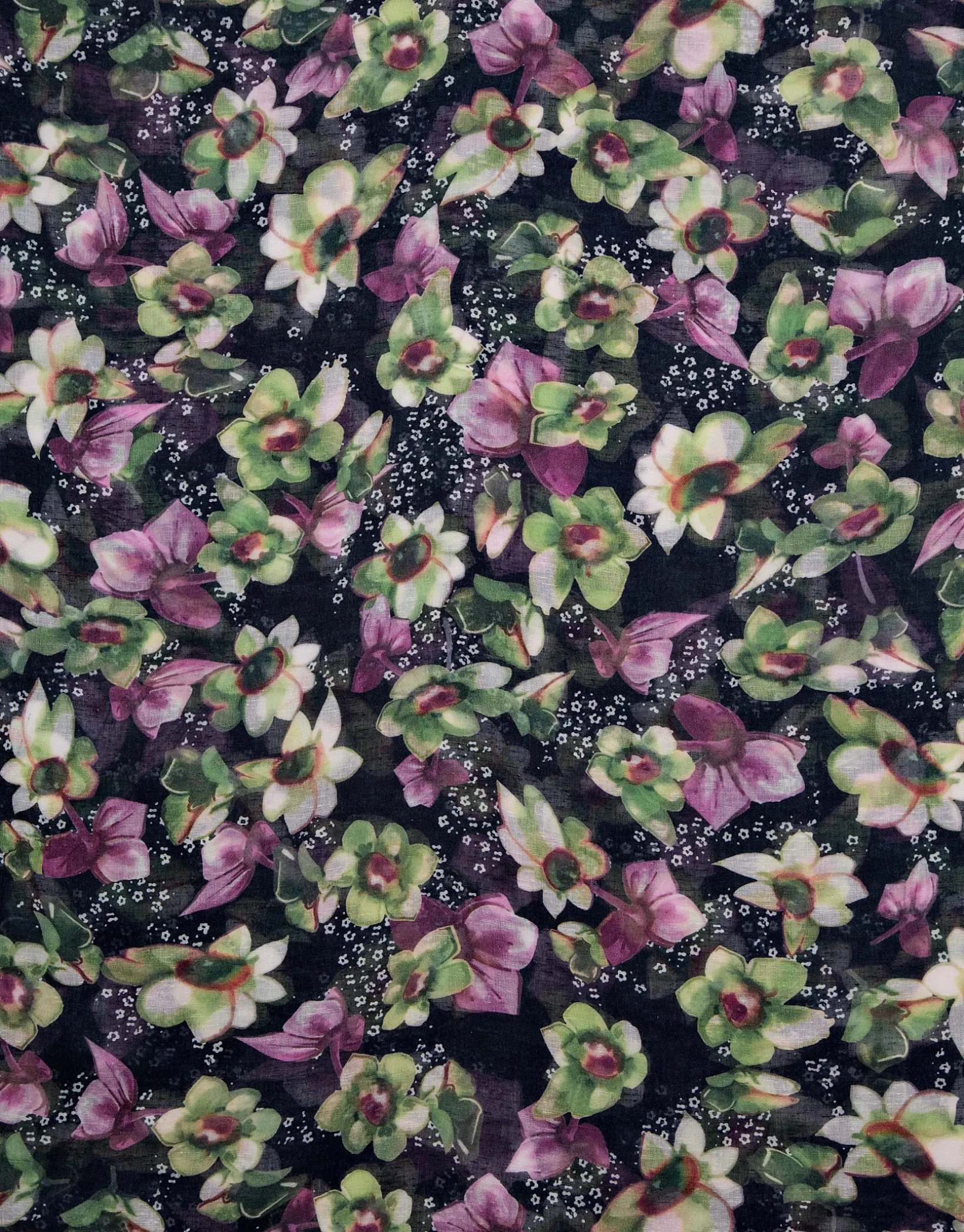 Fular mezcla algodón/lino estampado floral
