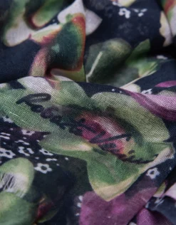 Fular mezcla algodón/lino estampado floral