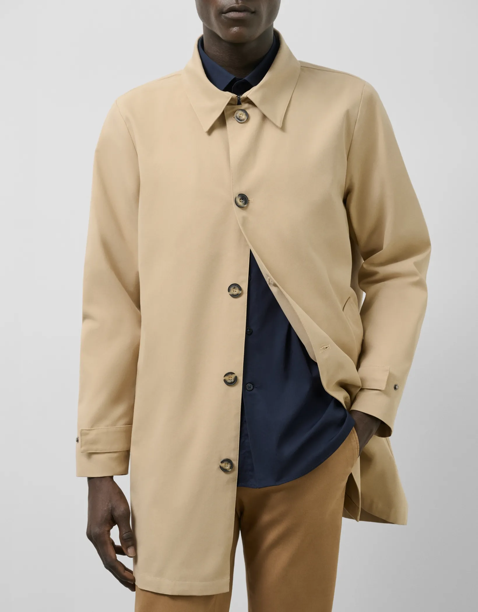 Gabardina algodón técnico beige