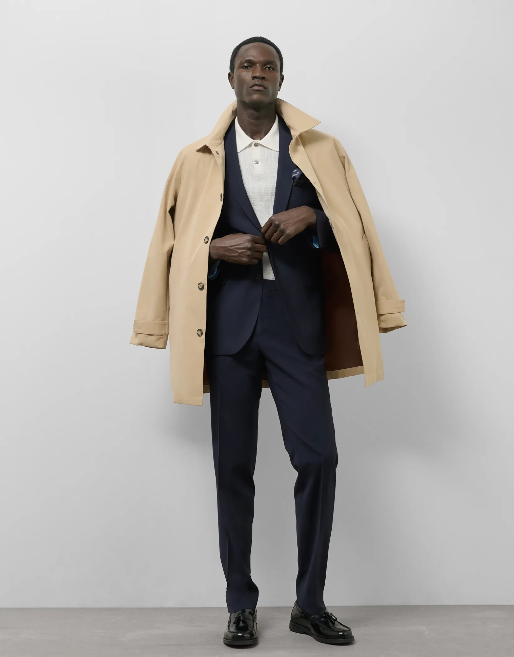 Gabardina algodón técnico beige