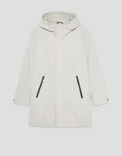 Gabardina minimal gris claro