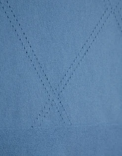 Jersey escote barco punto diseño diagonal azul claro