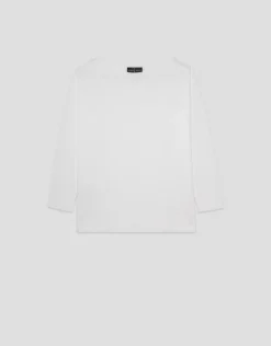 Jersey escote barco punto diseño diagonal crudo