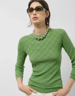 Jersey manga larga lana con ochos verde