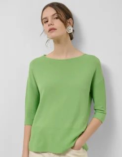 Jersey manga tres cuartos sin costuras verde