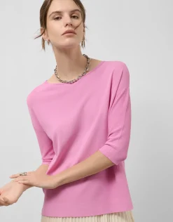 Jersey manga tres cuartos sin costuras rosa