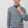 Jersey ochos punto algodón/lino azul