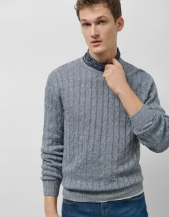 Jersey ochos punto algodón/lino azul