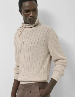 Jersey ochos punto algodón/lino beige