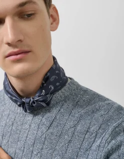 Jersey ochos punto algodón/lino azul
