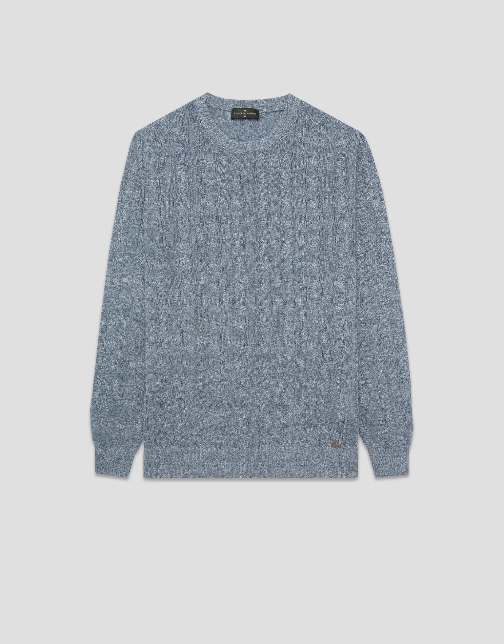 Jersey ochos punto algodón/lino azul