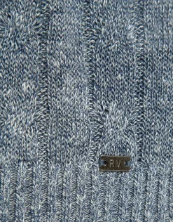 Jersey ochos punto algodón/lino azul