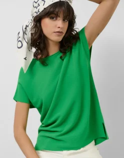 Jersey punto fino manga murciélago verde