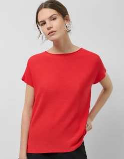 Jersey punto fino manga murciélago rojo