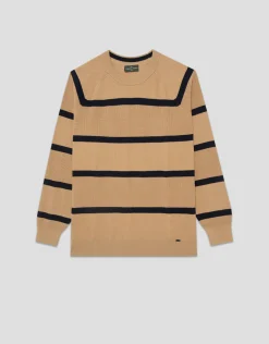 Jersey rayas camel/marino