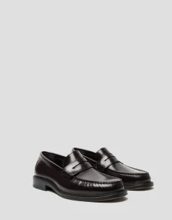 Mocasín masculino piel marrón con antifaz
