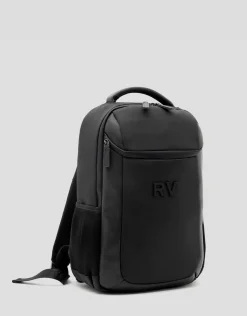 Mochila Mim nailon y piel negra