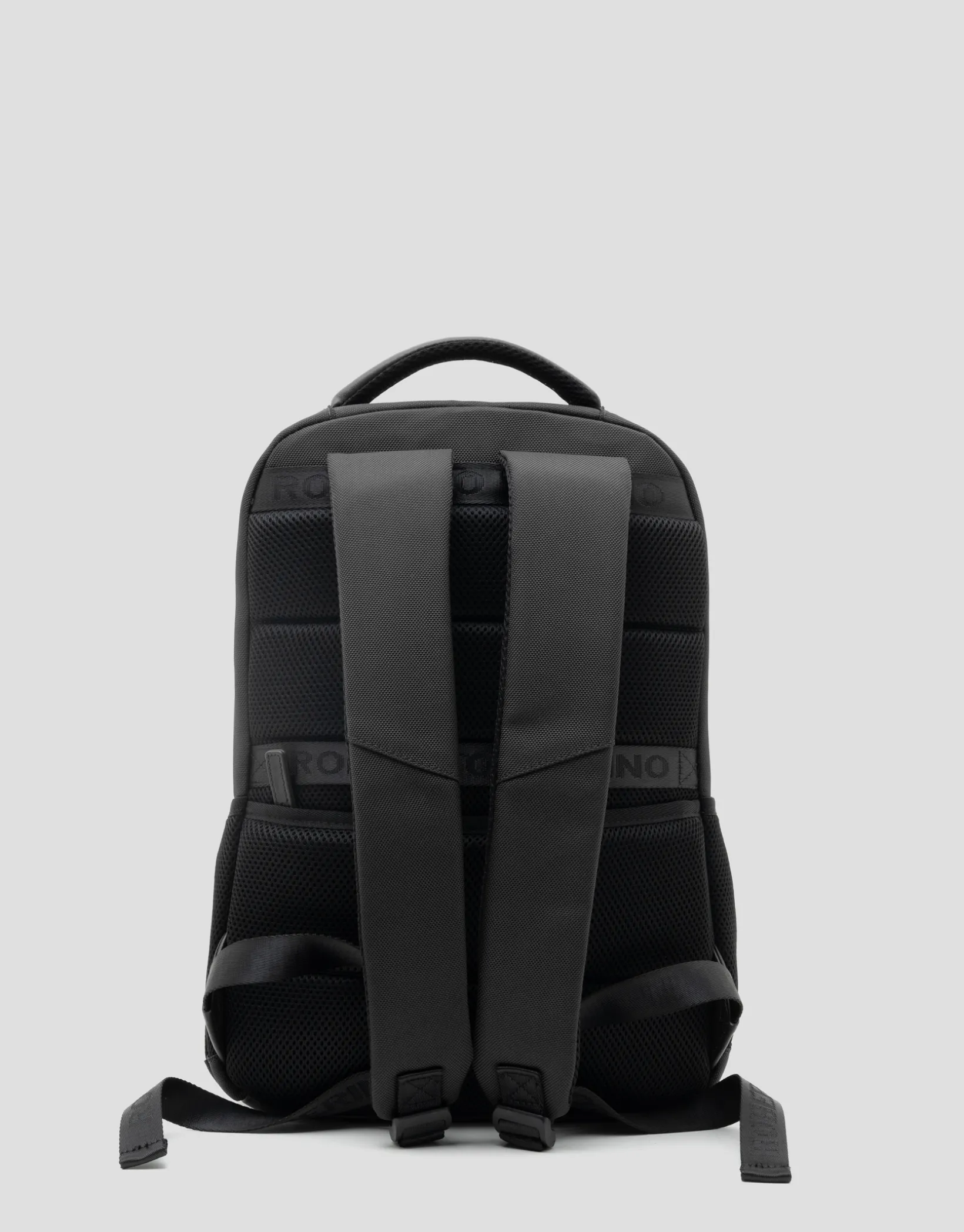 Mochila Mim nailon y piel negra