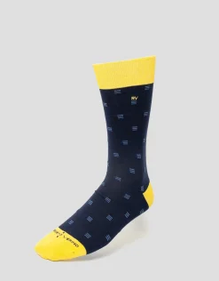 Pack calcetines gris melange y cuadros azules