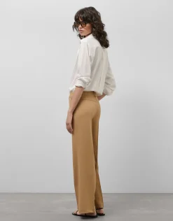 Pantalón ancho crepé cámel