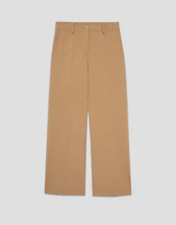 Pantalón ancho crepé cámel
