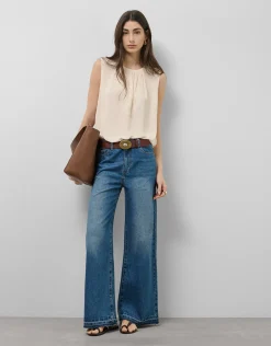 Pantalón ancho vaquero azul