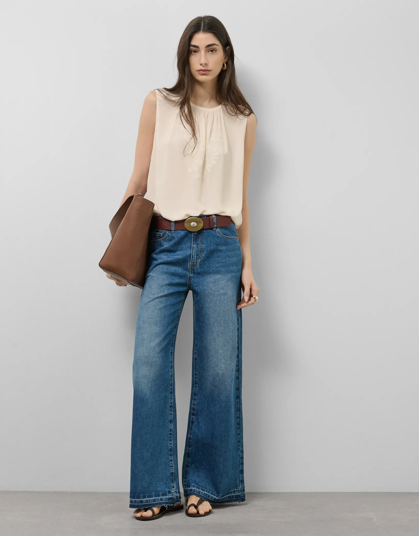 Pantalón ancho vaquero azul